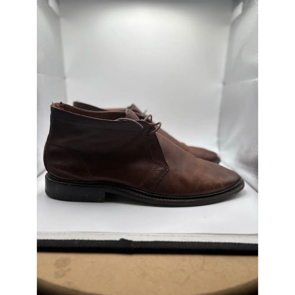 Frye Mens Brown Leather Paul Chukka Boots‎ Laced Size 11D Ankle